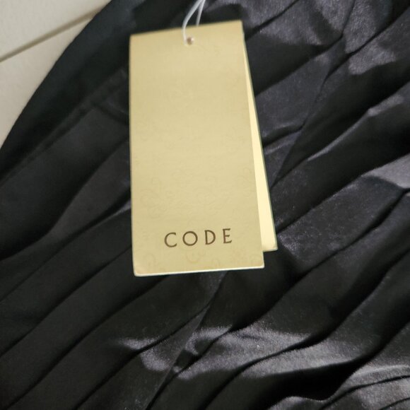 Code Dress Womens Size 12 Black One Shoulder Cocktail Party Rayon Polyester NWT - Picture 5 of 14